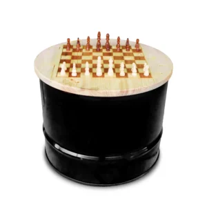 Olievat bijzettafel 100L - Met schaakbord - 60cm
