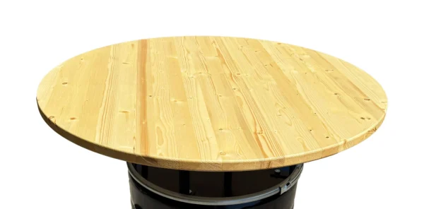 Houten tafelblad voor 200L vloeistofvat - Rond tafelblad (100 cm)