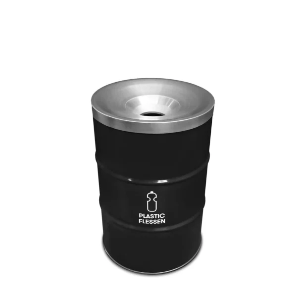 Statiegeld prullenbak 200L - Plastic flessen - Met vlamwerend deksel