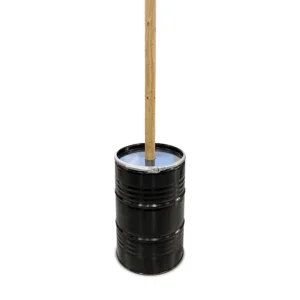 Olievat statafel 200L - Met houten paal 2,5 m