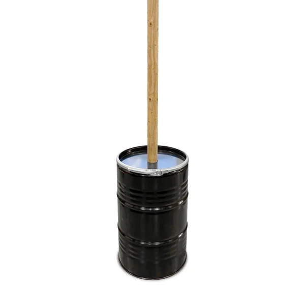 Olievat statafel 200L - Met houten paal 2,5 m
