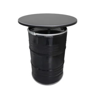 Olievat statafel 200L - Met zwart blad - 80cm
