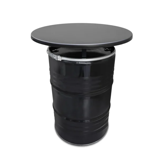Olievat statafel 200L - Met zwart blad - 80cm