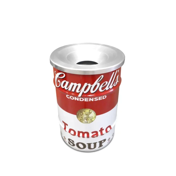 Olievat prullenbak 60L - Campbell Soup - Met vlamwerend deksel