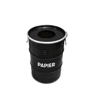 Olievat prullenbak 60L - Papier - Met gat in deksel