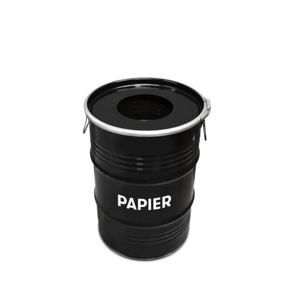 Olievat prullenbak 60L - Papier - Met gat in deksel