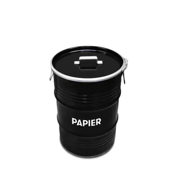 Olievat prullenbak 60L - Papier - Met handvat deksel