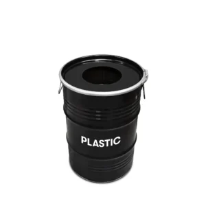 Olievat prullenbak 60L - Plastic - Met gat in deksel