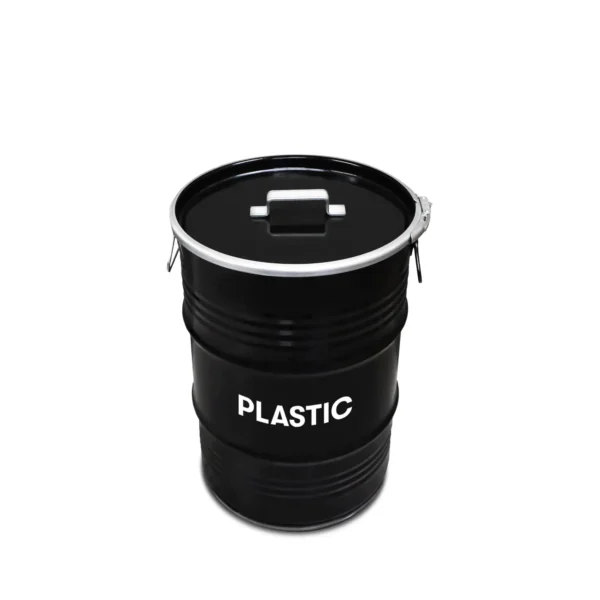 Olievat prullenbak 60L - Plastic - Met handvat deksel