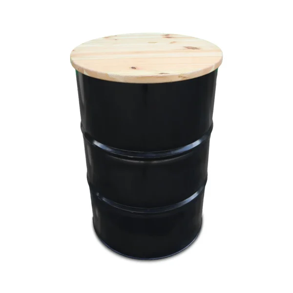Olievat statafel 200L - Met houten blad - 60cm