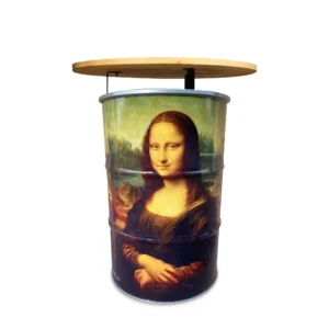 Olievat statafel 200L - Mona Lisa - Met houten blad 80cm