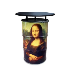 Olievat statafel 200L - Mona Lisa - Met zwart blad - 80cm