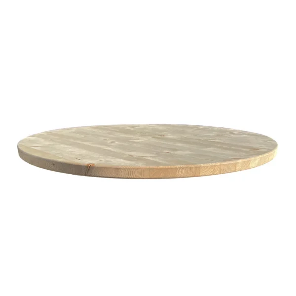 Houten tafelblad voor 200L vloeistofvat - Rond tafelblad - 80cm