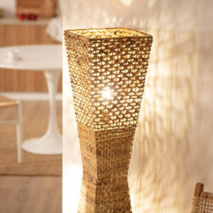 Rieten staande lamp rotan &apos;Joshua&apos; 2x E27 129 cm