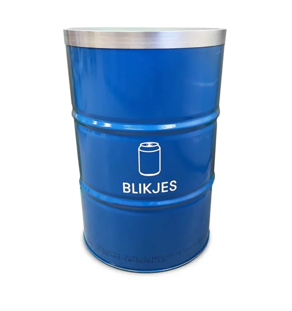 Statiegeld prullenbak 200L - Blikjes - Met vlamwerend deksel